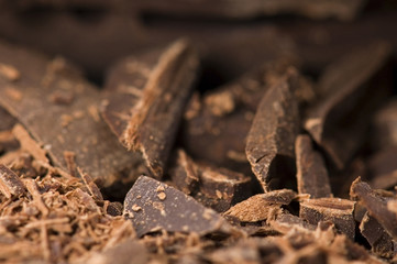 Pile of broken chocolate