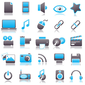 multimedia Blue Icons