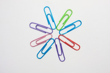 round paper clip in white background
