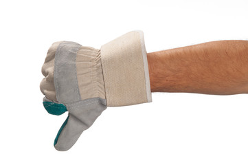 mano di operaio  con pollice verso