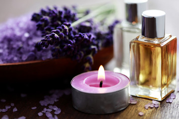 Plakat lavender bath salt and massage oil