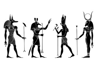 Egyptian gods and goddess - vector