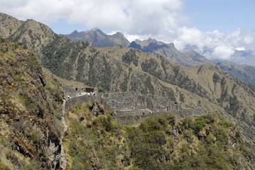 Ruins of Sayaqmarka, or Dominant town, Inca trail