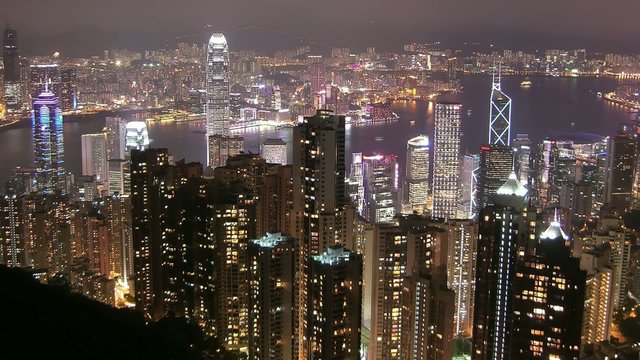 Time Lapse Movie Hong Kong skyline. 29,97 fps NTSC