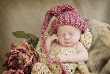 Sleeping Baby Wearing Hat