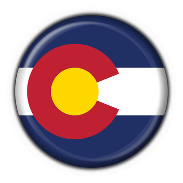 Colorado (USA State) button flag round shape