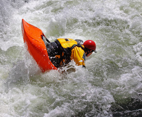 Kayak on Whitewater Rapids