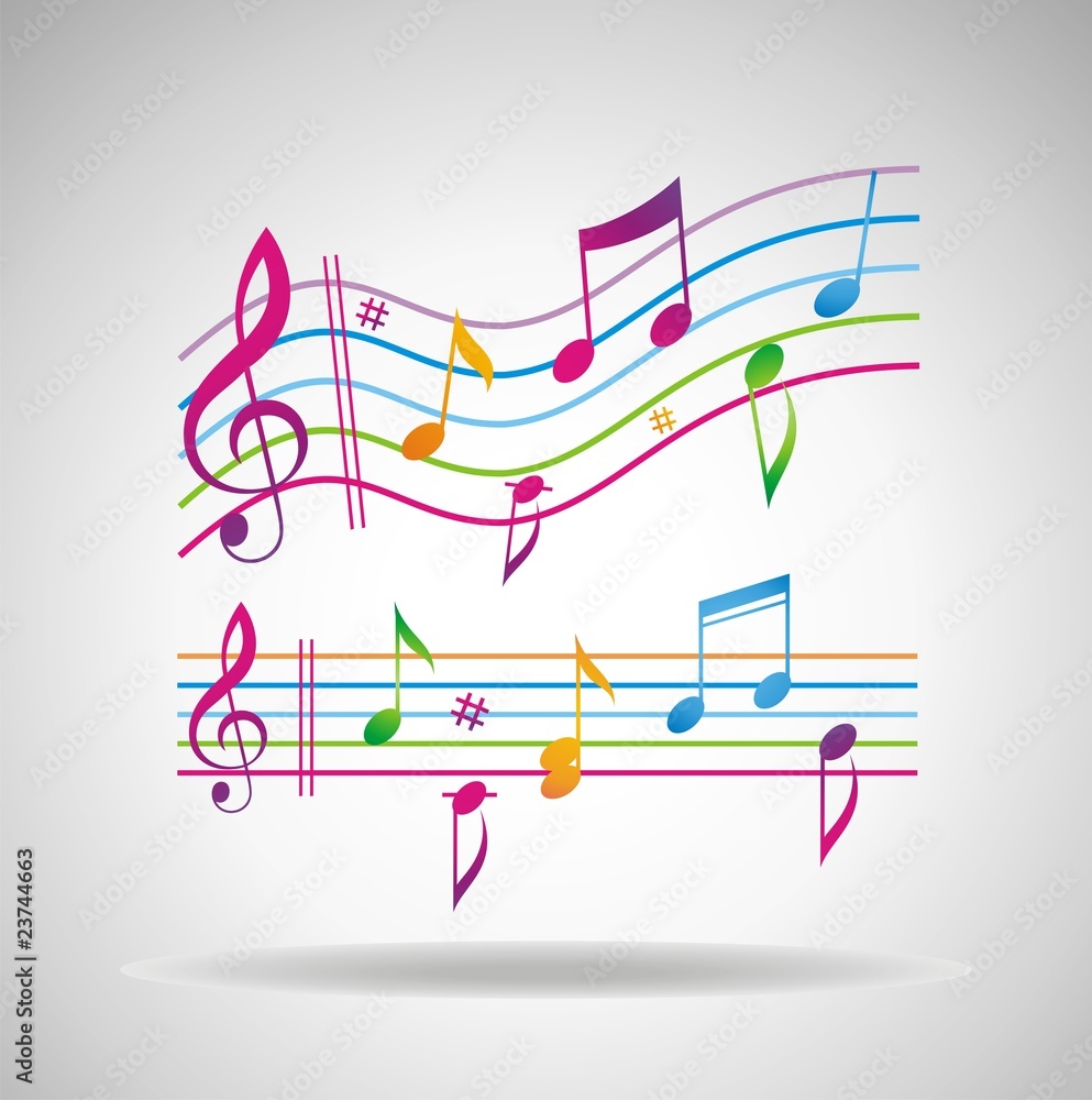 Wall mural colorful music background.