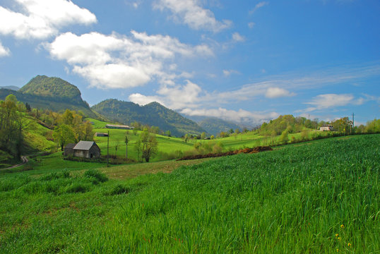 Soule region of Basque country, approaching Tardets-Sorholus