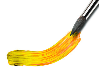 artists paint brush and paint
