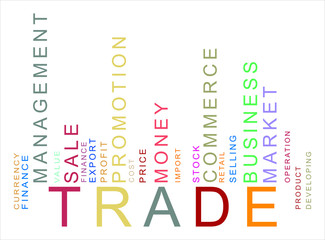 Colorful trade text barcode, vector