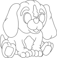 vector - happy puppy isolated on background