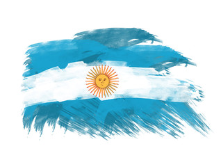 argentina flag in brush strokes