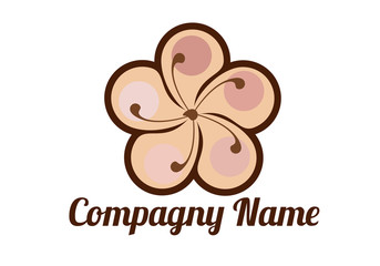 logo vecteur en forme de fleur style année 70