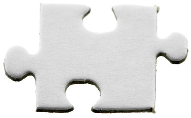 pièce vierge de puzzle carton, fond blanc