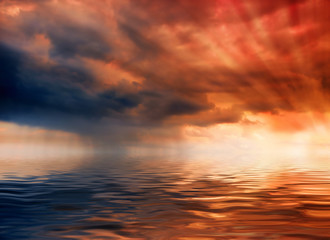 Fototapeta premium clouds hanging over the sea