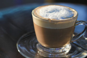 hot cappuccino in the morning