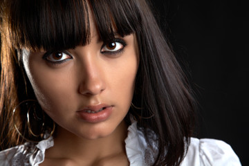 Fototapeta premium The person of the beautiful girl close up