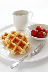 Waffle with Fresh Strawberry