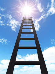 Ladder in the sky and sun