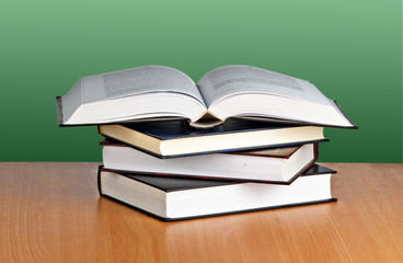 Open book on desk