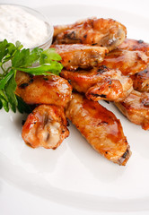 Chicken wings with sauce