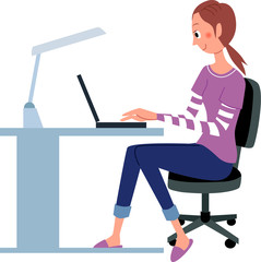 ネットをしている女性