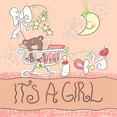 baby girl announcement card