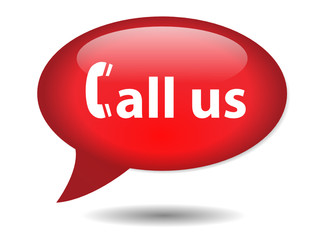 CALL US speech bubble icon (web button contact customer service)