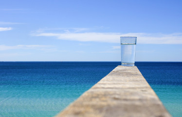 glass with crystal clear water