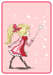 girl with love stick