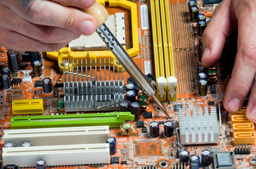 Soldering a circuit board