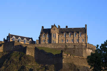 Fototapeta na wymiar Panoramic view of the Edinburgh Castle at Dusk, Scotland