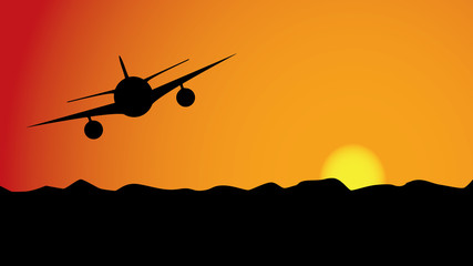 Airplane at Sunset
