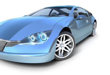 Blue sport car . My own design