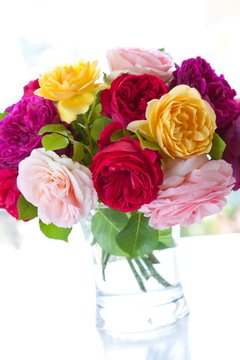 bouquet of fragrant garden roses