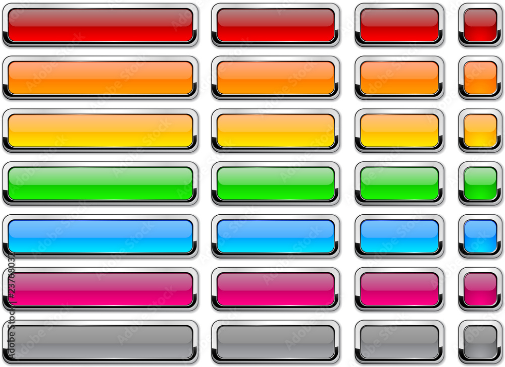 Poster web blank glossy buttons.