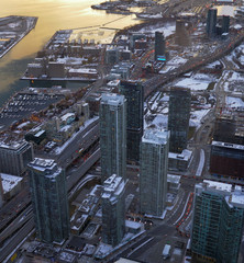 Fototapeta premium Evening view of city