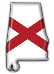 Alabama (USA State) button flag map shape