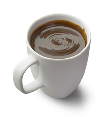 drink in a white mug isolated on a white