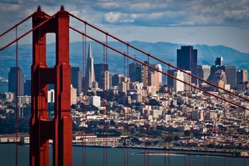 Foto op Plexiglas Golden Gate Bridge GOLDEN GATE und TRANSAMERICA