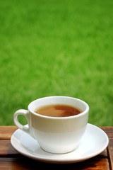 Cup of tea on table