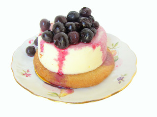 Cheesecake, blueberry topping