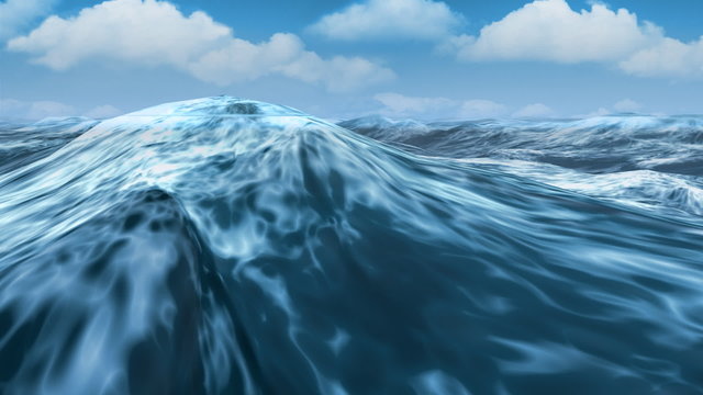 Waving Ocean with good weather - HD