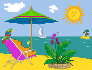 Bear-pillow on a resort