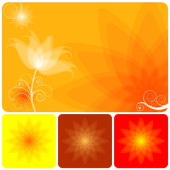 Abstract Orange floral background of autumn.