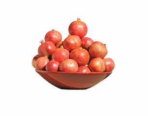 Pomegranates in a dish