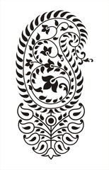 traditional paisley floral motif design , textile, Rajasthan, royal India	