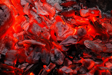 Background from the burning charcoal