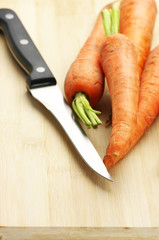 Carrots and knife